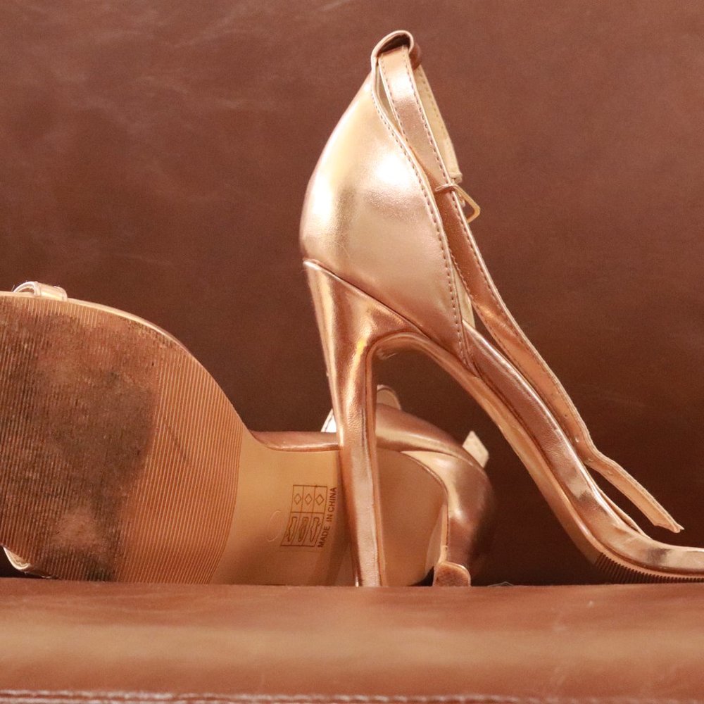 Truffle Collection, Open Toe, Ankle Strap Copper … - image 4